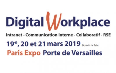 3e MONDE animera 2 ateliers lors du salon Digital Workplace à Paris les 19, 20 et 21 mars 2019